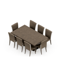 Isometric Table set Perspective 3D render png