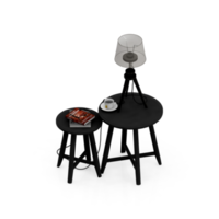 renderização 3d de perspectiva de conjunto de mesa isométrica png