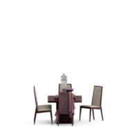 conjunto de mesa isométrica render 3d frontal png