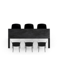 renderização 3d de perspectiva de conjunto de mesa isométrica png