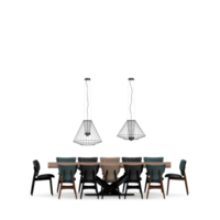 conjunto de mesa isométrica render 3d frontal png