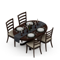 Isometric Table set Perspective 3D render png