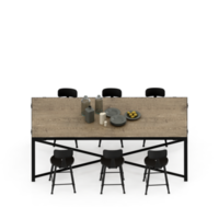 renderização 3d de perspectiva de conjunto de mesa isométrica png