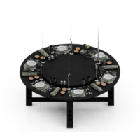 renderização 3d de perspectiva de conjunto de mesa isométrica png