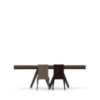 Isometric Table set front 3D render png