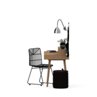 conjunto de mesa isométrica render 3d frontal png