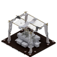 Isometric Table set Perspective 3D render png