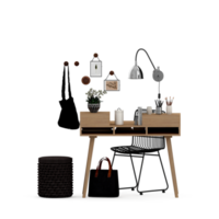 conjunto de mesa isométrica render 3d frontal png