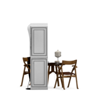 conjunto de mesa isométrica render 3d frontal png