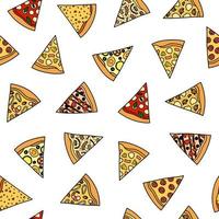 Seamless pattern with pizza slices. vector