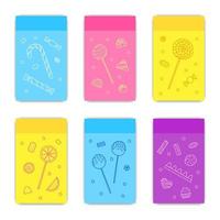 Set of cards with sweets. vector