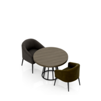 renderização 3d de perspectiva de conjunto de mesa isométrica png