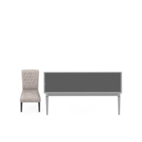 renderização 3d de perspectiva de conjunto de mesa isométrica png