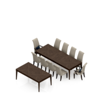 Isometric Table set Perspective 3D render png