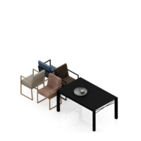 conjunto de mesa isométrica perspectiva 3d render png