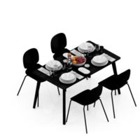 conjunto de mesa isométrica perspectiva 3d render png