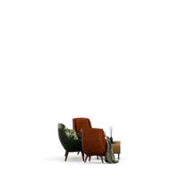 conjunto de mesa isométrica render 3d frontal png