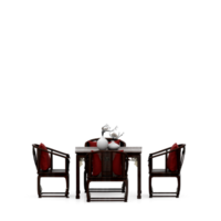 conjunto de mesa isométrica render 3d frontal png