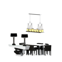 isometrisk tabell uppsättning främre 3d framställa png