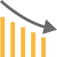 Down chart, illustration, vector on white background.