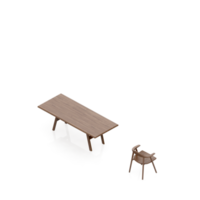 Isometric Table set Perspective 3D render png