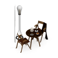 conjunto de mesa isométrica perspectiva 3d render png