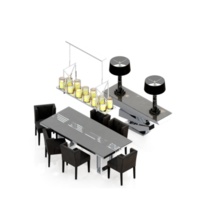 isometrisk tabell uppsättning perspektiv 3d framställa png