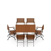 renderização 3d de perspectiva de conjunto de mesa isométrica png