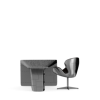 conjunto de mesa isométrica render 3d frontal png