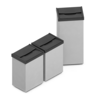 botes de basura isométricos 3d render png