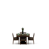 conjunto de mesa isométrica render 3d frontal png