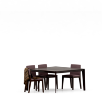 Isometric Table set front 3D render png