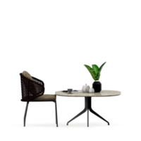 conjunto de mesa isométrica render 3d frontal png