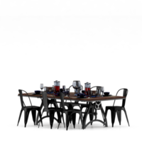 conjunto de mesa isométrica render 3d frontal png