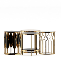 Isometric Table set front 3D render png