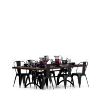 conjunto de mesa isométrica render 3d frontal png