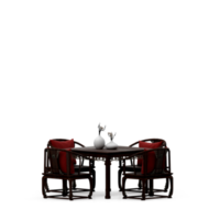 Isometric Table set front 3D render png