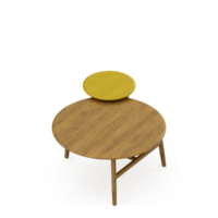 renderização 3d de perspectiva de conjunto de mesa isométrica png