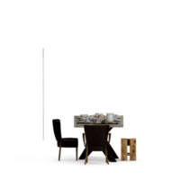 conjunto de mesa isométrica render 3d frontal png