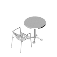 rendu 3d de la perspective de l'ensemble de table isométrique png