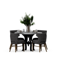 conjunto de mesa isométrica render 3d frontal png