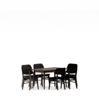 conjunto de mesa isométrica render 3d frontal png