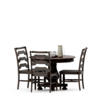 Isometric Table set front 3D render png