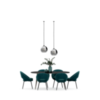 conjunto de mesa isométrica render 3d frontal png