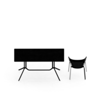 renderização 3d de perspectiva de conjunto de mesa isométrica png