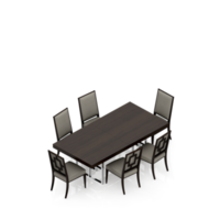 Isometric Table set Perspective 3D render png