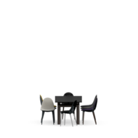 Isometric Table set front 3D render png