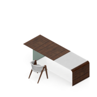 rendu 3d de la perspective de l'ensemble de table isométrique png