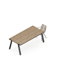 rendu 3d de la perspective de l'ensemble de table isométrique png