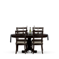 conjunto de mesa isométrica render 3d frontal png